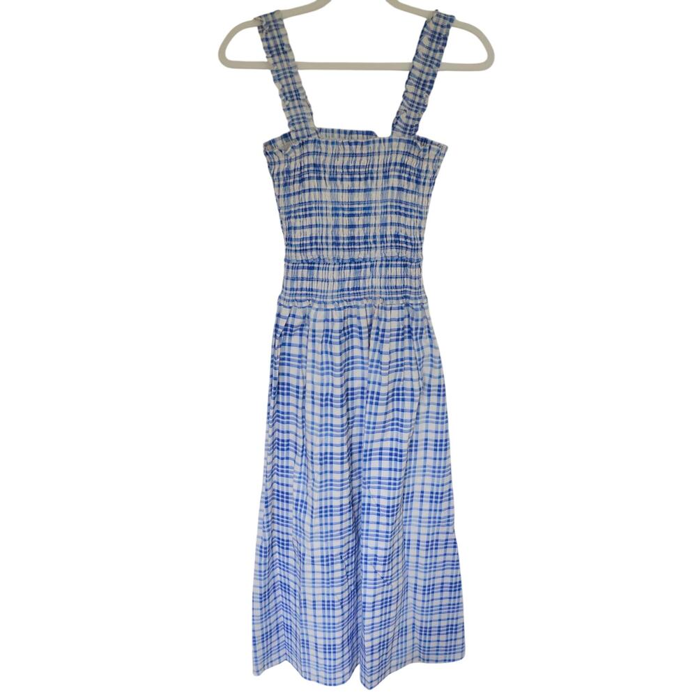 Hill House The Azalea Blue Plaid Maxi Nap Dress Size Small - Picture 3 of 6